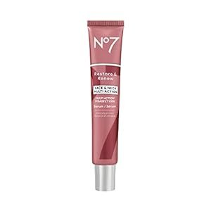 31TN8uBxqL._SY300_SX300_ No7 Restore & Renew Multi Action Serum for Face & Neck - Anti Aging Serum for Neck Firming and Tightening - Infused with Hydrating Collagen Peptides & Hyaluronic Acid for Crepey Skin (1.69 Oz)