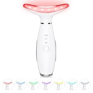 31y8CtkDQGL._SX300_SY300_QL70_ML2_ 7 Color Neck Face Massager - Facial Massager Tool for Skin Care at Home, Vibrating Face Massager with Thermals, Galvanic Machines White