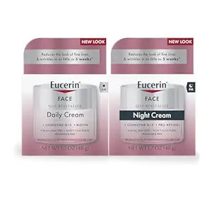 413jtb-ySPL._SX300_SY300_QL70_FMwebp_ Eucerin Q10 Skin Care Set, Anti Wrinkle Daily Face Cream with Biotin (1.7 Oz) + Anti Wrinkle Night Cream with Pro-Retinol (1.7 Oz), Fragrance Free Face Moisturizer for All Skin Types