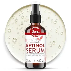 41OA7FdrACL._SX300_SY300_QL70_FMwebp_ Eva Naturals Retinol Serum for Face – Anti Aging Night Serum with Hyaluronic Acid, Vitamin E, Witch Hazel, Aloe – Wrinkle Moisturizer, Dark Spot Corrector, Acne Scar Treatment, Skin Brightening – 2oz