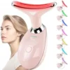 Facial Massager for Face and Neck, Red-Light-Therapy-for-Face and Neck, Face culpting Wand with 7 Color, at-Home Face Tool for Skin Care (Pink)