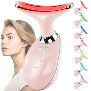 41R5-tp5gXL._SX300_SY300_QL70_FMwebp_ Facial Massager for Face and Neck, Red-Light-Therapy-for-Face and Neck, Face culpting Wand with 7 Color, at-Home Face Tool for Skin Care (Pink)