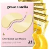 grace & stella Award Winning Under Eye Mask - Travel Essentials - Birthday Gifts for Women - Gel Eye Patches for Dark Circles, Puffy Eyes, Wrinkles, Undereye Bags - Vegan - Self Care (24 Pairs, Gold)