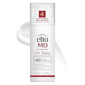 41X7xzJSE0L._SX300_SY300_QL70_ML2_ EltaMD UV Daily SPF 40 Face Sunscreen Moisturizer with Zinc Oxide, Daily Face Moisturizer with SPF, Sunscreen, For Dry Skin 1.7 oz Pump