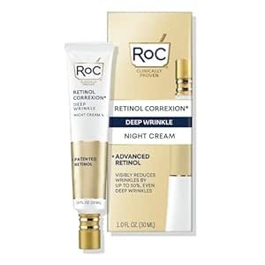 41ecrcyfLeL._SX300_SY300_QL70_ML2_ RoC Retinol Correxion Deep Wrinkle Anti-Aging Night Cream, Daily Face Moisturizer with Shea Butter, Glycolic Acid and Squalane, Skin Care Treatment, 1 Ounces (Packaging May Vary)