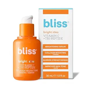 41jrvWSFzwL._SX300_SY300_QL70_FMwebp_ Bliss Vitamin C + Tri-Peptide Bright Idea Serum – 15% Brightening + Barrier Boost Complex for Radiant, Firm Skin – Anti-Aging Face Serum Boosts Collagen & Elasticity - 1 fl oz