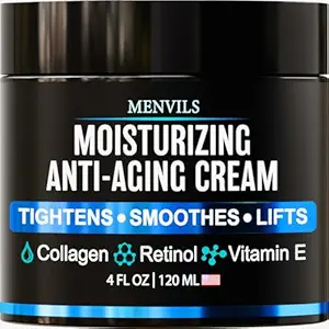 5197S2RVorL._SX300_SY300_QL70_FMwebp_ Mens Face Moisturizer Cream - Anti Aging & Wrinkle for Men with Collagen, Retinol, Vitamins E, Jojoba Oil - Face Lotion - Age Facial Skin Care - Eye Wrinkle - Day & Night - 4 oz