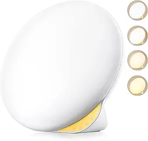 MediAcous Light Therapy Lamp, UV-Free 10000Lux Therapy Light, Sunlight Lamp with 4 Brightness Levels & Color Temperature & Timer, Daylight Lamp with Memory Function, Touch Control & Compact Size