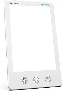 51SACB5jFkL.__AC_SX300_SY300_QL70_FMwebp_ Verilux HappyLight Luxe - Light Therapy Lamp with 10,000 Lux, UV-Free, LED Bright White Light with Adjustable Brightness, Color, Countdown Timer, & Stand - Boost Mood, Sleep, Focus (White)