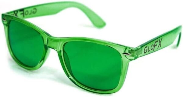 GloFX Green Color Therapy Mood Glasses Migraine Glasses Light Therapy Glasses Chromotherapy Green Colored Migraine Relief Lenses