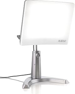 51VDKV8DaL._AC_SY300_SX300_ Carex Day-Light Classic Plus Sunlight Therapy Lamp - 10000 LUX Therapy Lamp at 12 Inches, LED Bright White Light with Adjustable Height and Brightness Levels for Mood, White
