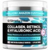 SimplyVital Collagen, Retinol & Hyaluronic Acid Cream - Anti-Aging Face Moisturizer for Face, Firming Skin Care Neck & Décolleté - Made in USA, Daily Moisturizer Face Cream Day & Night - 1.7 fl.oz.