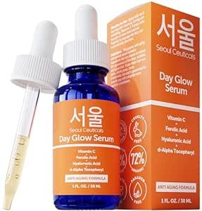 51frH2pII1L._SX300_SY300_QL70_ML2_ SeoulCeuticals Korean Skin Care 20% Vitamin C Hyaluronic Acid Serum + CE Ferulic Acid - Potent Anti Aging, Anti Wrinkle Korean Beauty 1oz