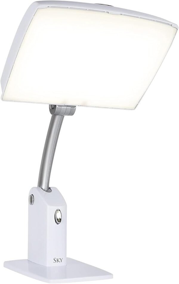 Carex Day-Light Sky Bright Sunlight Therapy Lamp, 10000 LUX Therapy Lamp at 12 Inches, LED Bright White Light with Adjustable Height and Brightness Levels for Mood, White