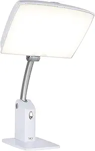 Carex Day-Light Sky Bright Sunlight Therapy Lamp, 10000 LUX Therapy Lamp at 12 Inches, LED Bright White Light with Adjustable Height and Brightness Levels for Mood, White