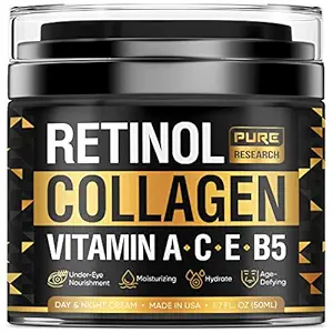 51irOJZGn2L._SX300_SY300_QL70_FMwebp_ Retinol Face Cream – Natural Anti-Wrinkle Cream – Anti-Aging Facial Moisturizer with Collagen & Hyaluronic Acid - Hydrate, Renew and Protect Your Skin 1.7oz