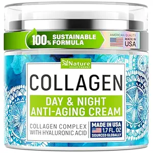 51u823xYZIL._SX300_SY300_QL70_FMwebp_ Collagen Cream for Face with Retinol & Hyaluronic Acid - Face Moisturizer for Women & Men - Skin Tightening & Firming - Anti Aging Daily Face Moisturizer in an Airless Pump - Intense Hydration - 1.7oz
