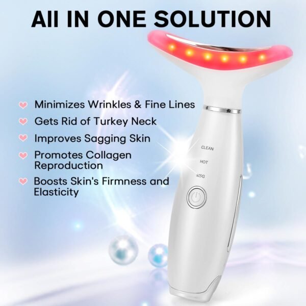 Facial Massager,Neck Face Massager Tool,3 Mode Massage with Heat,Portable Beauty Instrument for Skin Care Women Gift