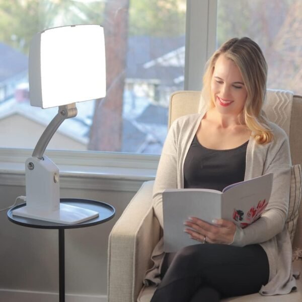 Carex Day-Light Sky Bright Sunlight Therapy Lamp, 10000 LUX Therapy Lamp at 12 Inches, LED Bright White Light with Adjustable Height and Brightness Levels for Mood, White
