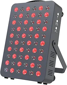 61CRrp39crL.__AC_SY300_SX300_QL70_FMwebp_ Hooga Red Light Therapyfor Face & Body, 60 LEDs, 660nm Red 850nm Near Infrared with Timer for Pain Relief, Skin Health, Anti-Aging, Sleep, Energy & Recovery, Includes Hanging Kit & Handle - HG300