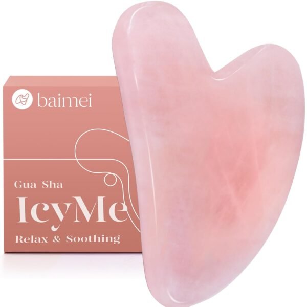 61FMG8yo3iL._SL1500_ BAIMEI Gua Sha Facial Tool for Self Care, Massage Tool for Face and Body Treatment, Relieve Tensions, Reduce Wrinkles and Redness, Skin Care Tools for Men Women - Rose Quartz