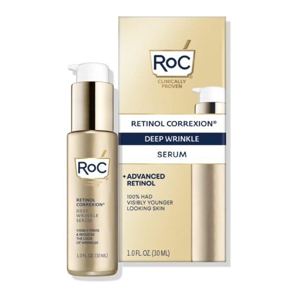 61FQmT6QklL._SL1500_ RoC Retinol Correxion Deep Wrinkle Retinol Face Serum with Ascorbic Acid, Daily Anti-Aging Skin Care Treatment for Fine Lines, Dark Spots, Acne Scars, 1 Ounce (Packaging May Vary)