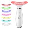 Version 1.0.0 7 Color Neck Face Massager Tool, Facial Massager for Skin Care at Home, Face Sculpting Tool with Thermals, Vibration (White)