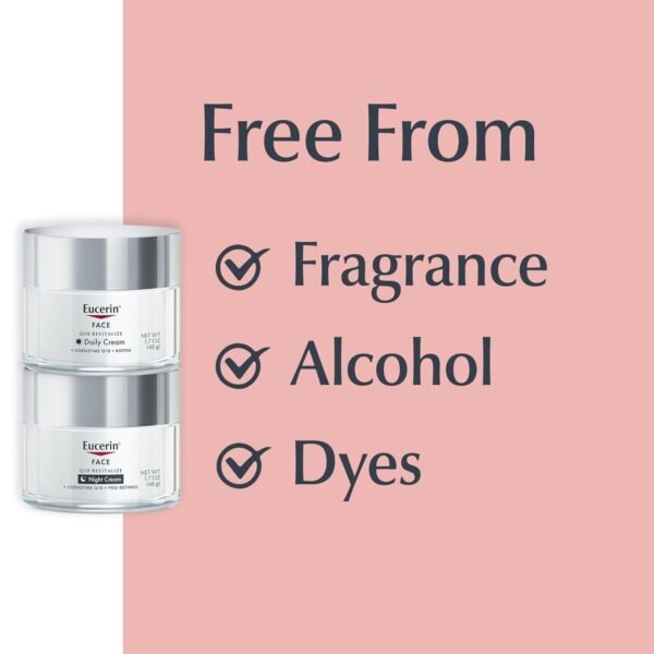 Eucerin Q10 Skin Care Set, Anti Wrinkle Daily Face Cream with Biotin (1.7 Oz) + Anti Wrinkle Night Cream with Pro-Retinol (1.7 Oz), Fragrance Free Face Moisturizer for All Skin Types