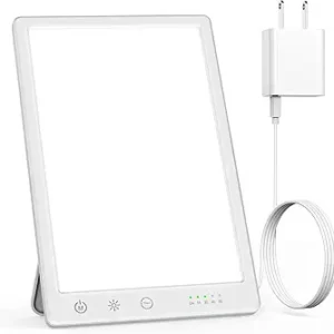 Light Lamp, Portable Full Spectrum LED Light Sunlight Personal Daylight with 3 Adjustable Color＆Stepless Brightness Levels, Timer＆Memory Function for Home Office Winter