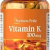 Puritan's Pride Premium Vitamin K 100mcg, Dietary Supplement for Bone, Joint, and Blood Clotting Health Support, 100 Day Supply, 100 Tablets