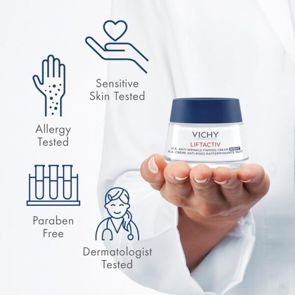 710VE9yNd7L._SL1500_ Vichy LiftActiv Supreme Night Cream, Anti Aging Face Cream with Vitamin C and Rhamnose to Firm and Brighten, Suitable for Sensitive Skin