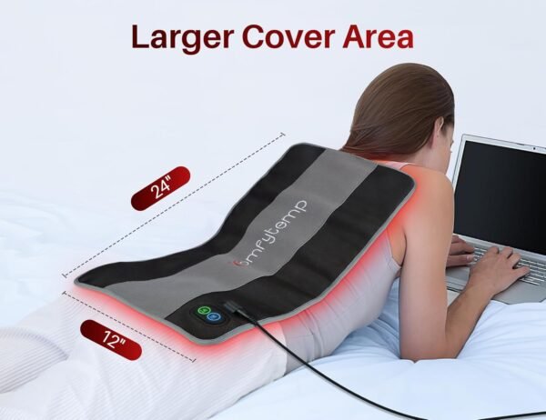 712XUYWk3XL._AC_SL1500_ Comfytemp Large 24" x 12" Red Light Therapy for Body, Infrared Light Therapy Pad, Red Light Therapy Wrap for Back Muscle Pain Relief, 4 Mode & 3 Strength