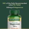 Nature's Bounty Magnesium Supplements - Magnesium 500 Mg Tablets for Bone & Muscle Health, 200 Count (Pack of 1)