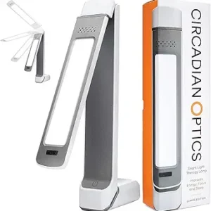 Circadian Optics Lumos 2.0 Light Therapy Lamp | As Seen On Shark Tank | 10,000 Lux Full Spectrum UV-Free Light | Boost Mood, Improve Sleep, Increase Energy & Enhance Focus (Glossy White)