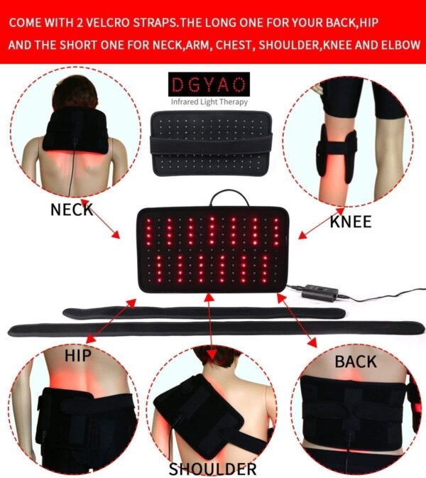 Red & Infrared Light Therapy Belt for Pain Relief Flexible Wearable Wrap Deep Therapy Pad with Timer for Back Shoulder Joints Muscle Pain Relief