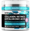 SimplyVital Collagen, Retinol & Hyaluronic Acid Cream - Anti-Aging Face Moisturizer for Face, Firming Skin Care Neck & Décolleté - Made in USA, Daily Moisturizer Face Cream Day & Night - 1.7 fl.oz.