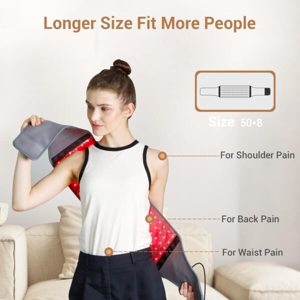 71KDAnkMNCL._AC_SL1500_ Comfytemp Red Light Therapy Belt with 126 LEDs, Infrared Red Light Therapy for Body, 660nm & 850nm, 22W Light Wrap with Timer for Back Waist Belly Joint Muscle Pain Relief(Corded)