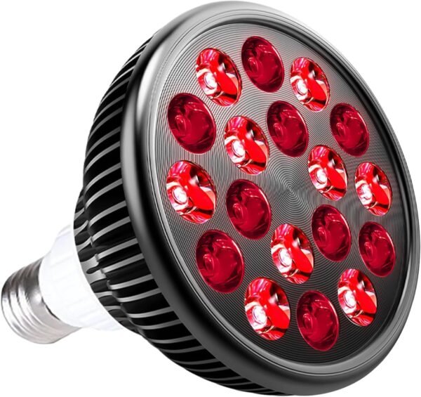 wolezek Red Light Therapy Bulb, 18 LEDs Red Light for Body and Face with 660nm and 850nm Near-Infrared Combo Wavelength, Infrared Light Therapy Lamp Device for Skin Care Pain Relief (Only Bulb)