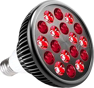 71KcISf8UCL.__AC_SX300_SY300_QL70_FMwebp_ wolezek Red Light Therapy Bulb, 18 LEDs Red Light for Body and Face with 660nm and 850nm Near-Infrared Combo Wavelength, Infrared Light Therapy Lamp Device for Skin Care Pain Relief (Only Bulb)