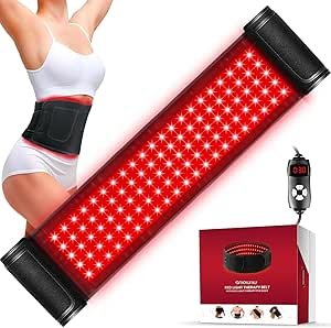 Red Light Therapy for Body, Infrared Light Therapy for Shoulder Waist Muscle Pain Relief, Upgraded 3 in 1 Led Beads, 660nm Red Light &850nm Near Infrared Light Therapy Belt Wrap Timer Remote Control