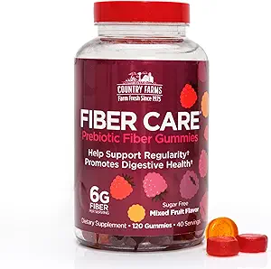 71Ph4jUoexL.__AC_SX300_SY300_QL70_FMwebp_ Country Farms Fiber Care Prebiotic Gummies, 6g of Fiber Per Serving, GLP-1 Booster, FOS from Beets, Digestive Health, Supports Regularity, Mixed Fruit Flavor, 120 Gummies, 40 Servings