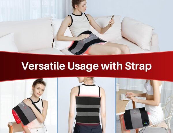 71S8YXUx-fL._AC_SL1500_ Comfytemp Large 24" x 12" Red Light Therapy for Body, Infrared Light Therapy Pad, Red Light Therapy Wrap for Back Muscle Pain Relief, 4 Mode & 3 Strength