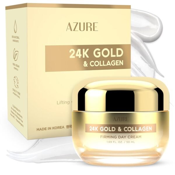 71TovMnkR4L._SL1500_ Azure Dermatologist Tested 24K Gold & Collagen Face Moisturizer - K Beauty Anti-Aging Face Cream for Firming & Skin Tightening Face Cream - Korean Skincare - All Skin Type 1.69 fl oz