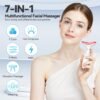 Version 1.0.0 7 Color Neck Face Massager Tool, Facial Massager for Skin Care at Home, Face Sculpting Tool with Thermals, Vibration (White)