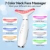 Version 1.0.0 7 Color Neck Face Massager Tool, Facial Massager for Skin Care at Home, Face Sculpting Tool with Thermals, Vibration (White)