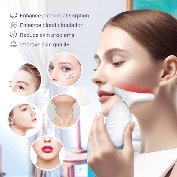 Neck Face Massager, Face Sculpting Tool, 3 Modes and Vibration for Facial Massager for Double - Chin Wrinkle,Daily Home Use