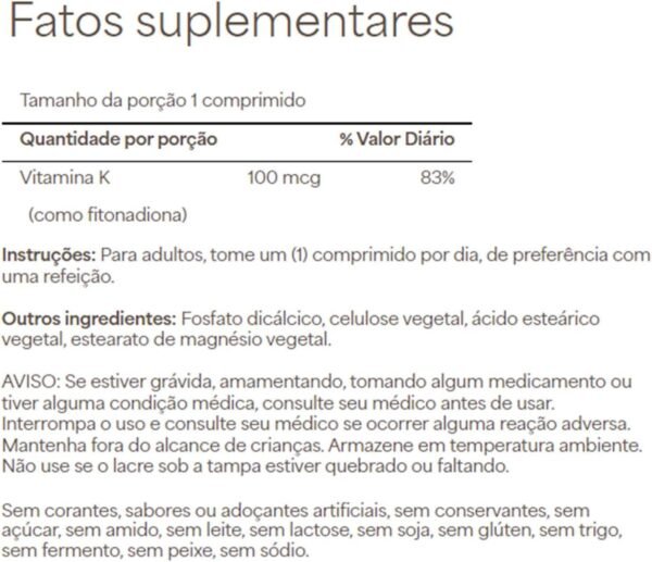 71k6PAjAKL._AC_SL1500_ Puritan's Pride Premium Vitamin K 100mcg, Dietary Supplement for Bone, Joint, and Blood Clotting Health Support, 100 Day Supply, 100 Tablets