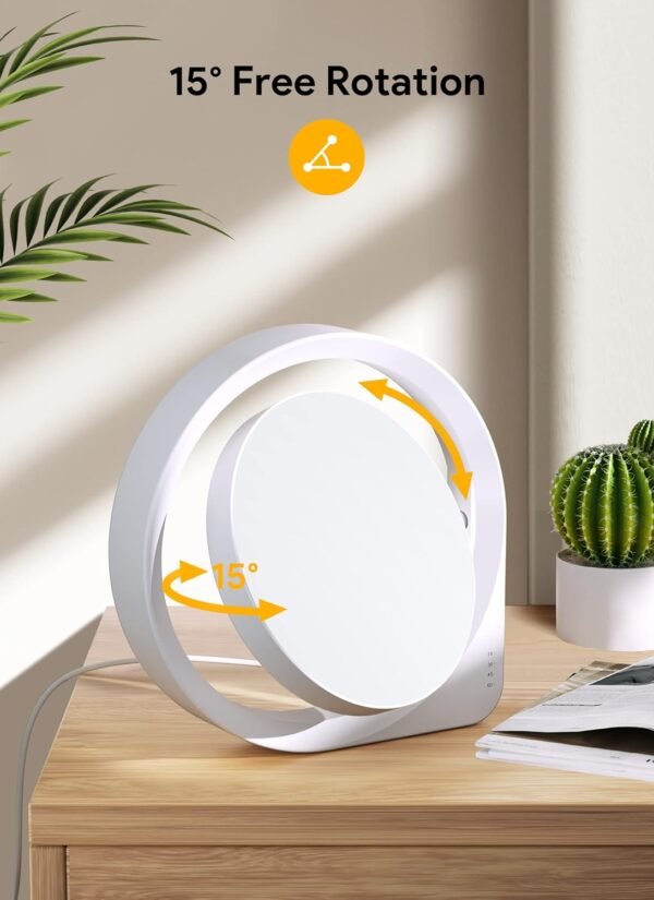 MediAcous Light Therapy Lamp, UV-Free 11000Lux Therapy Light, Happy Lamps with 4 Brightness Levels & Color Temperature & Timer, Daylight Lamp with Memory Function for Home/Office/Decoration