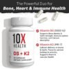 71p12xPOGdL._AC_SL1500_ 10X Health Vitamin D3 5000 IU & K2 MK7 - Menaquinone 7, High-Potency D3 K2 Vitamin Supplement for Bone Health, Heart and Teeth - 125 mcg Vitamin D & 90 mcg Vitamin K2-60 Capsules