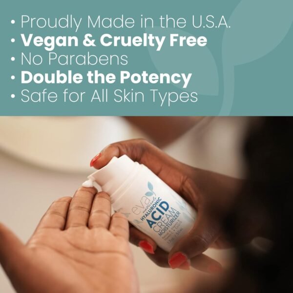 71rOLwljjnL._SL1500_ Eva Naturals Hydrating Face Cream with Hyaluronic Acid - Anti-Aging, Wrinkle Face Moisturizer for Women and Men, With Aloe Vera & Retinol For Face - Firming Day & Night Cream (1.7 Fl Oz)